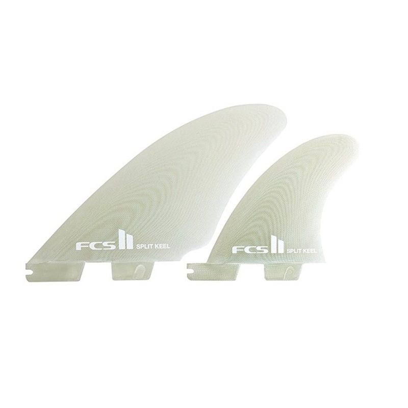 FCS II Performance Glass Split Keel Quad Surfboard Fins - Medium/Clear