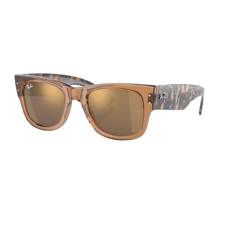 Ray-Ban Mega Wayfarer Men's Sunglasses - Transparent Brown/Light Brown Mirror