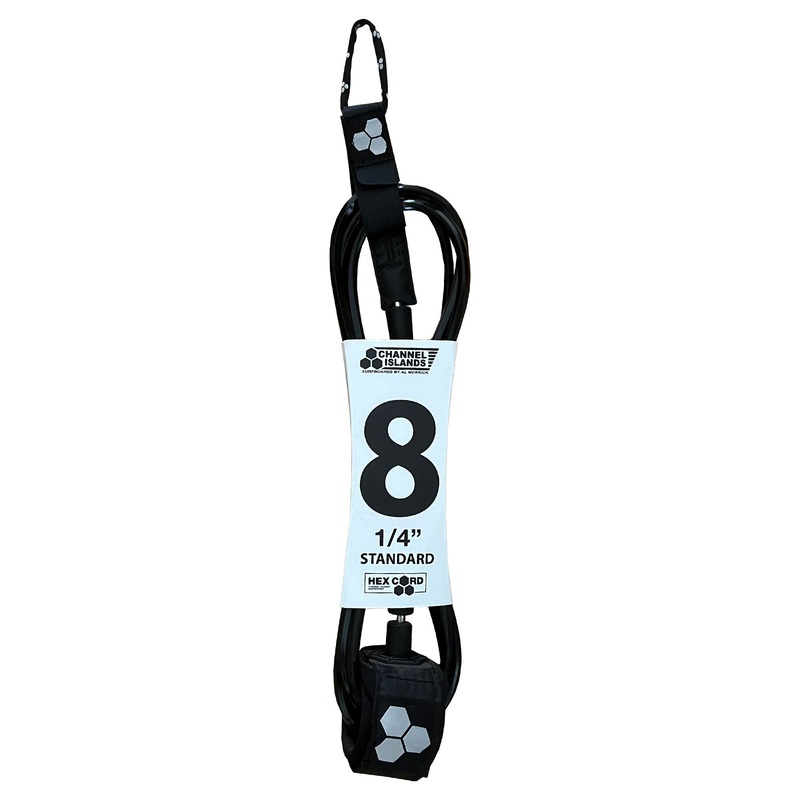 Channel Islands Hex Cord Standard Surfboard Leash - 8' x 1/4"/Black