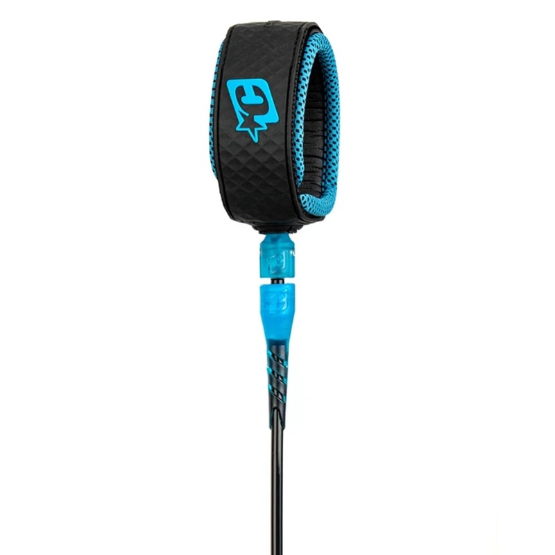 Creatures of Leisure Reliance Comp Surfboard Leash - 6'/Black/Cyan