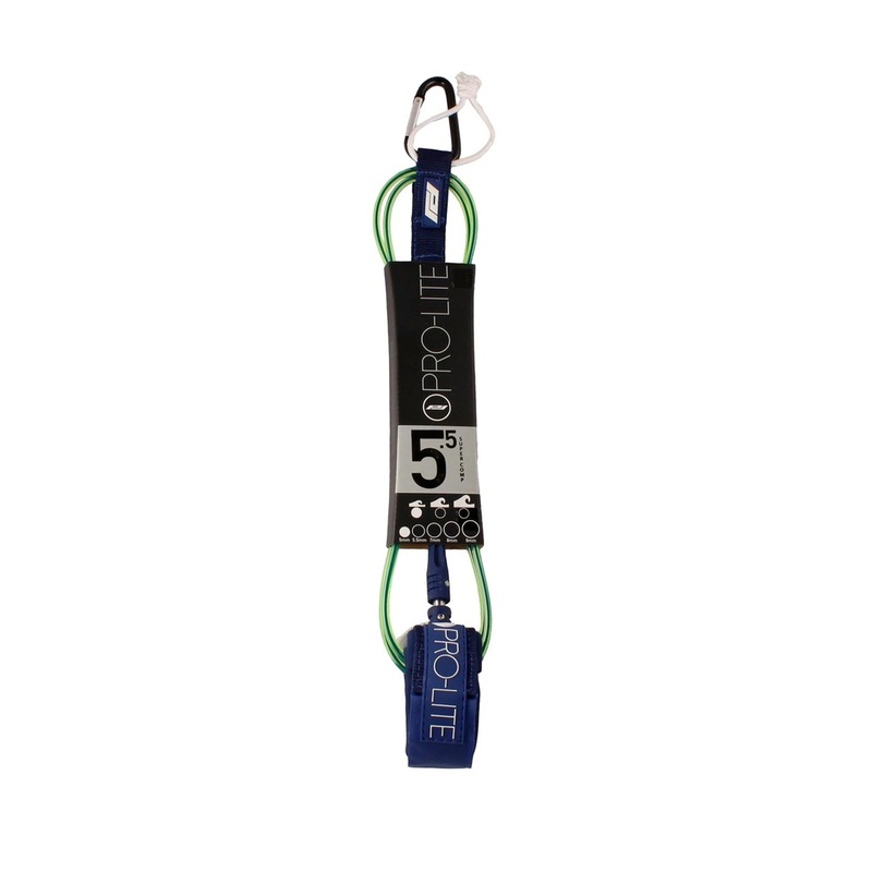 Pro-Lite Super Comp Double Swivel Surfboard Leash - 5'6"/Green/Navy