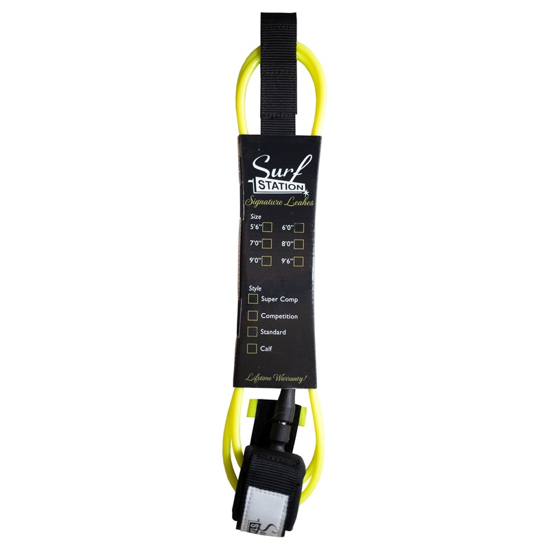 Surf Station Signature Series Surfboard Leash - 6'/Yellow