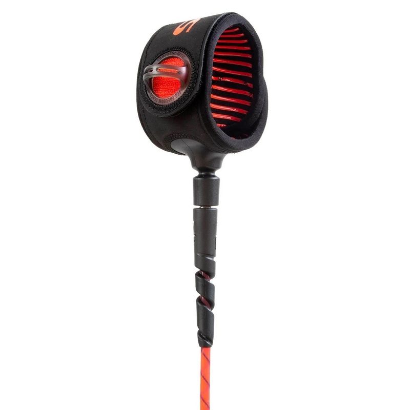 FCS Freedom Helix All Round Surfboard Leash - 7'/Red/Black