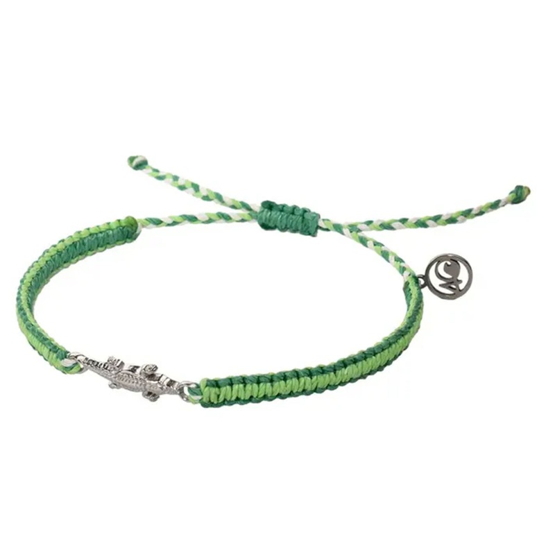 4Ocean Respect the Locals American Alligator Bracelet - Green