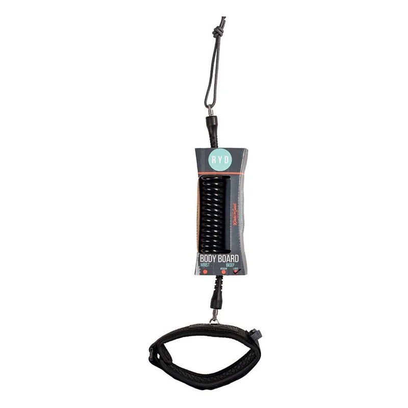 RYD 7mm Large Bicep Bodyboard Leash - Black