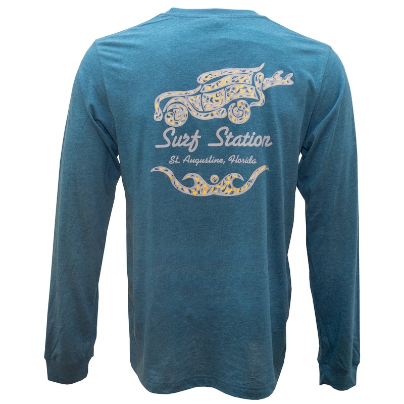 Surf Station Paisley Youth Boy's L/S T-Shirt - Heather Deep Teal