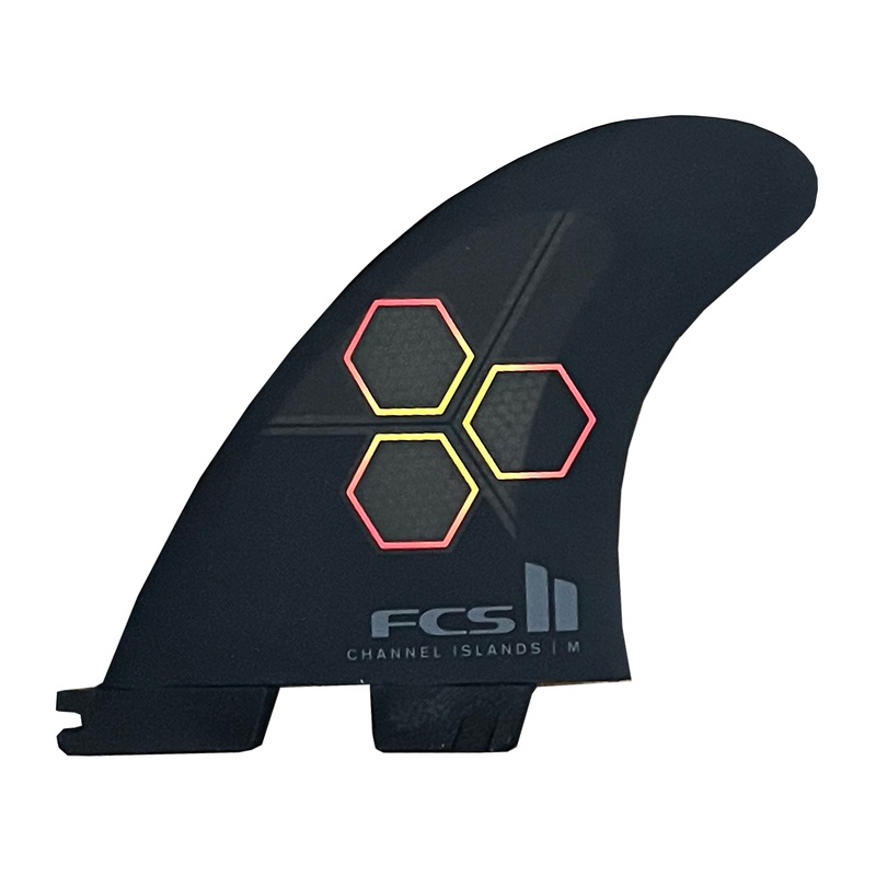 FCS II Channel Islands Performance Core Tri Surfboard Fins - Large/Black Flame