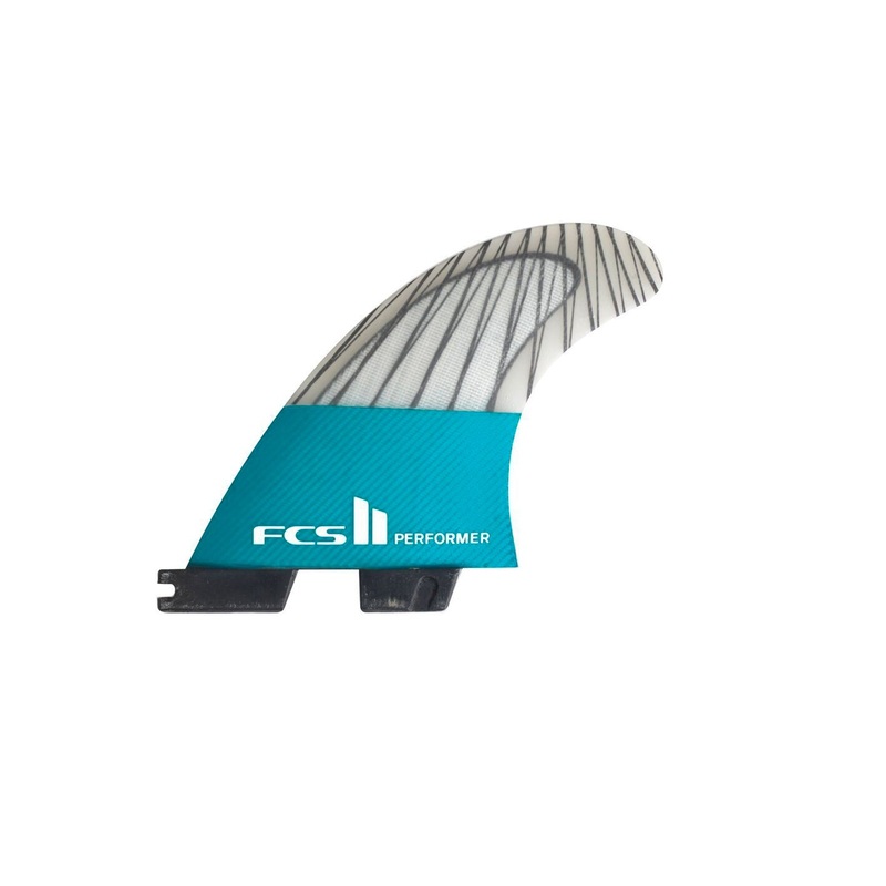 FCS II Performer PC Carbon Tri Fin Set - Medium/Teal