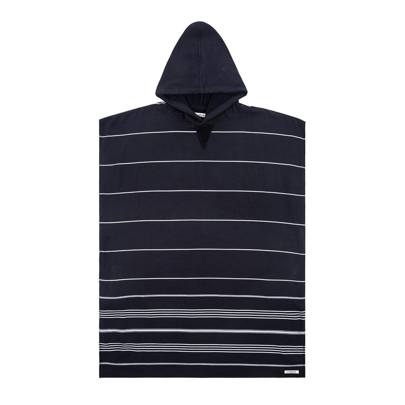 Sand Cloud Classic Stripe Hooded Poncho - Black