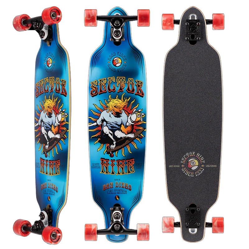 Sector 9 9er Mini Fractal 34 Complete Skateboard - Blue