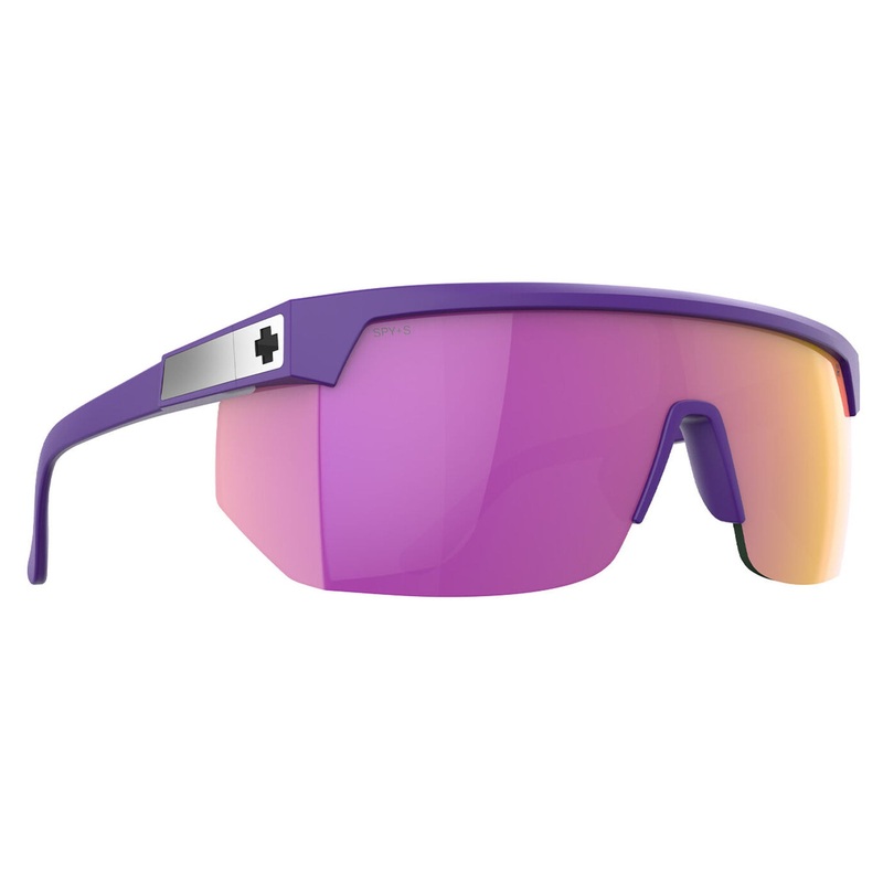 Spy Super Flynn Men's Sunglasses - ANSI Matte Purple/Happy Gray Green Pink Mirror