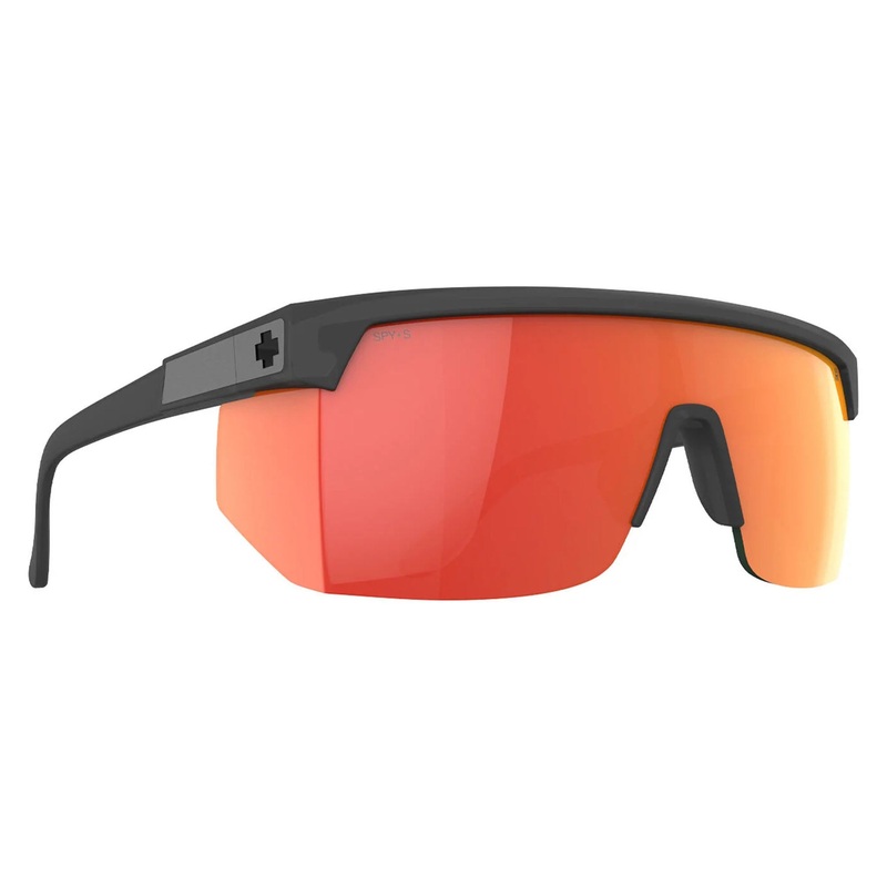 Spy Super Flynn Men's Sunglasses - ANSI Translucent Matte Black/Happy Gray Green Orange Mirror