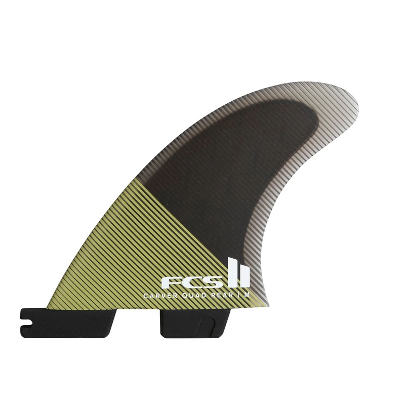 FCS II Carver Performance Core Quad Rear Surfboard Fins - Medium/Eucalyptus