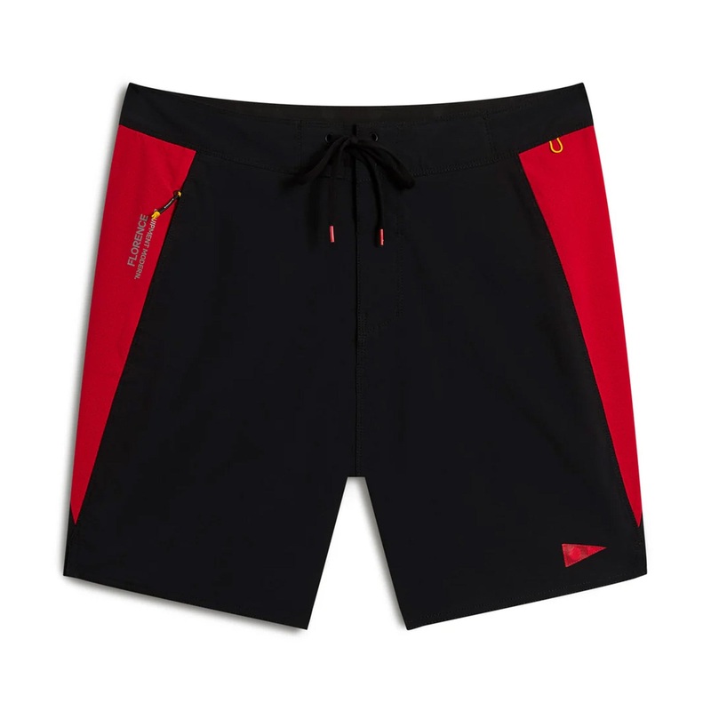 Florence Marine X Cordura Airtex 18.5" Men's Boardshorts - Black Rescue Red