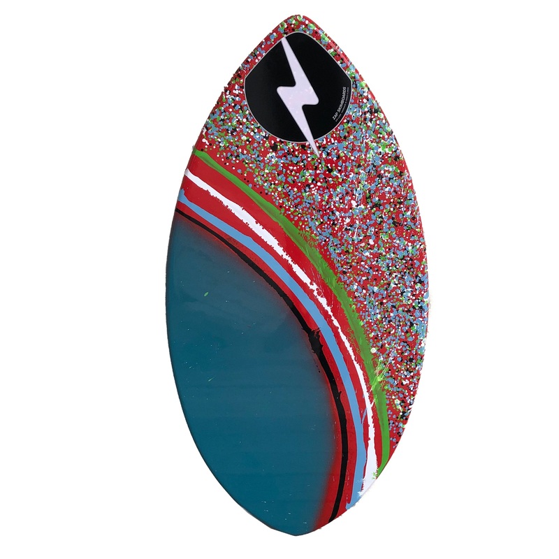 Zap 40" Lazer Skimboard - Teal/Multi Dots