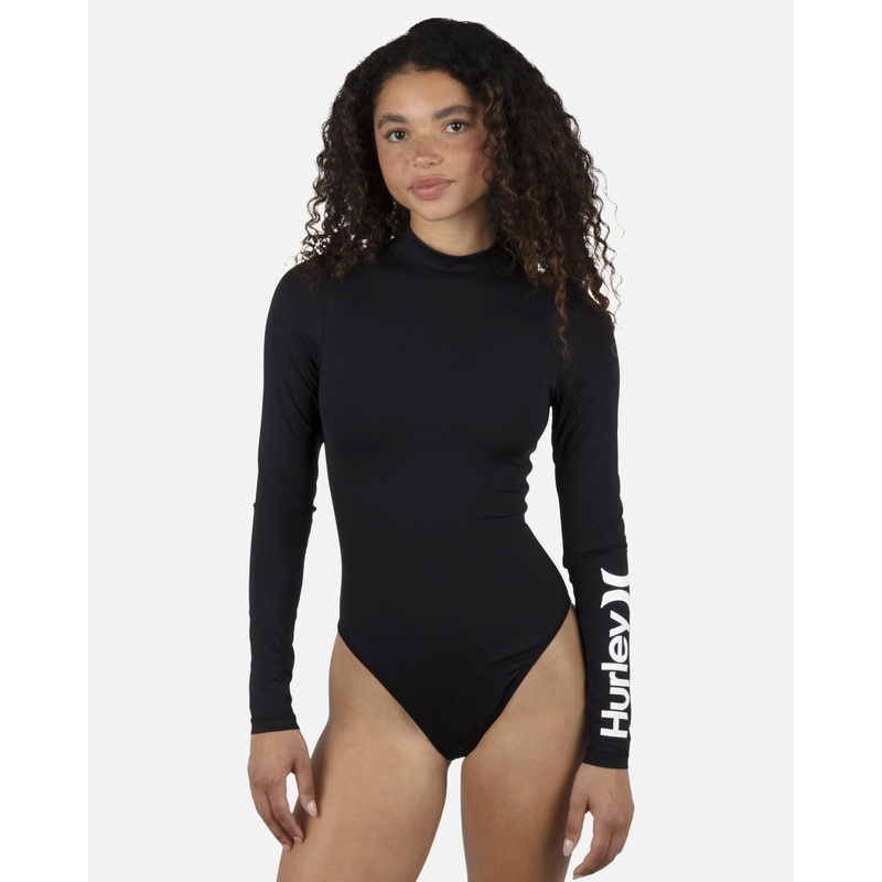 Oao Solid Mock Neck Zip Back Surf Suit